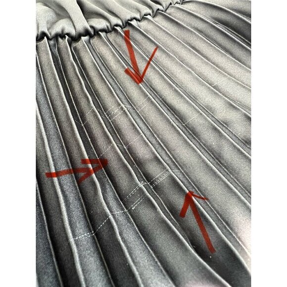 New AllSaints Size L Curtis satin tie dye pleated midi dress *No Sweater Top* - Picture 5 of 13